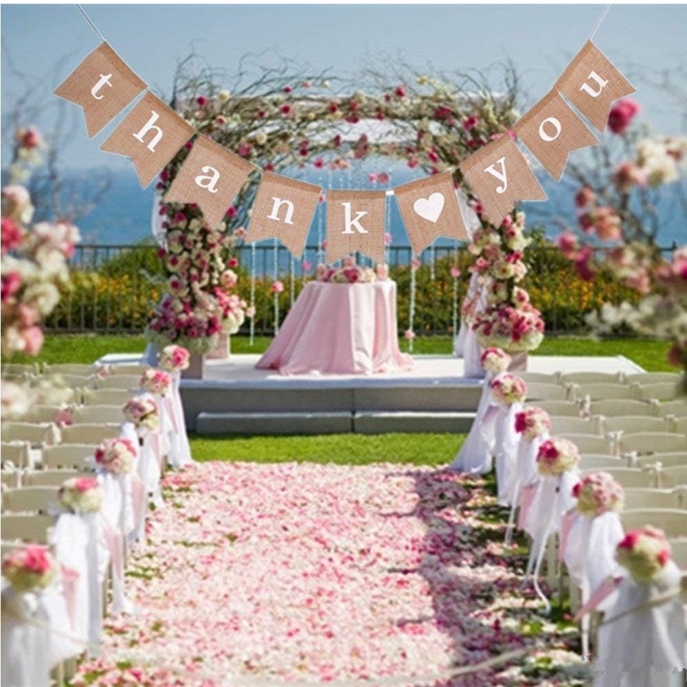 Rustic Thank You Wedding Party Banner